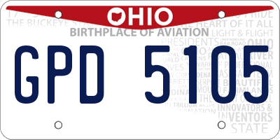 OH license plate GPD5105