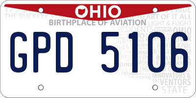 OH license plate GPD5106