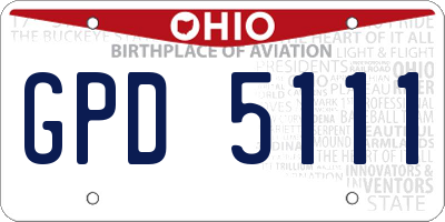 OH license plate GPD5111