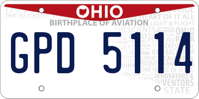 OH license plate GPD5114