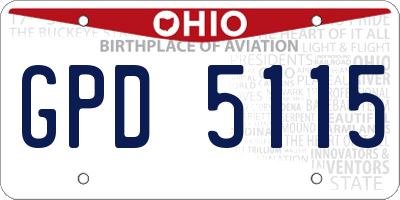 OH license plate GPD5115