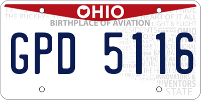 OH license plate GPD5116