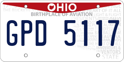 OH license plate GPD5117