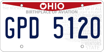 OH license plate GPD5120