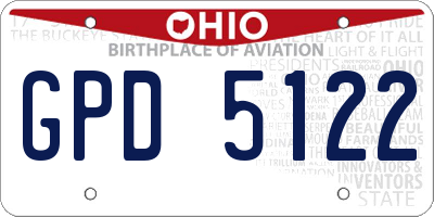 OH license plate GPD5122