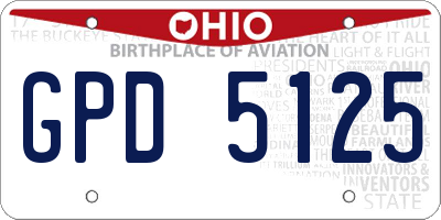 OH license plate GPD5125