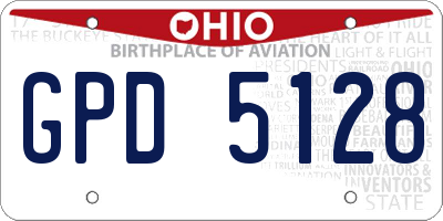 OH license plate GPD5128
