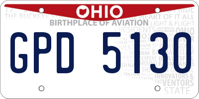OH license plate GPD5130