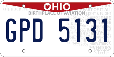 OH license plate GPD5131