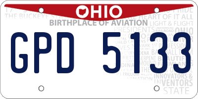 OH license plate GPD5133