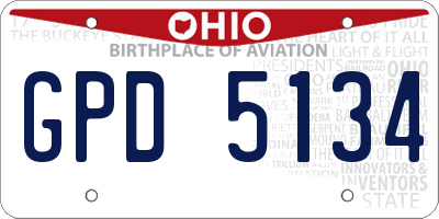 OH license plate GPD5134