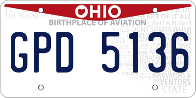 OH license plate GPD5136