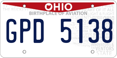 OH license plate GPD5138