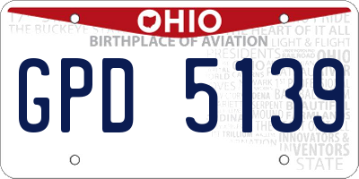 OH license plate GPD5139