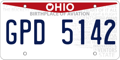 OH license plate GPD5142