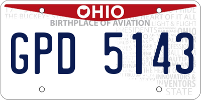 OH license plate GPD5143
