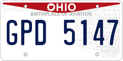 OH license plate GPD5147