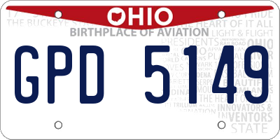 OH license plate GPD5149