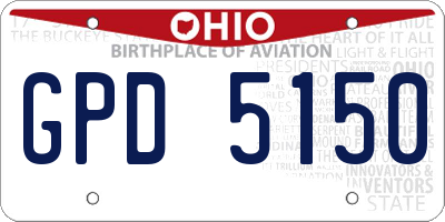 OH license plate GPD5150