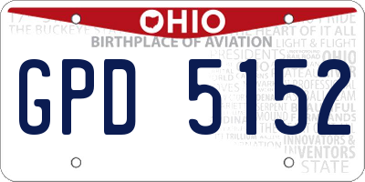 OH license plate GPD5152