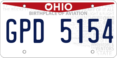 OH license plate GPD5154