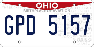 OH license plate GPD5157