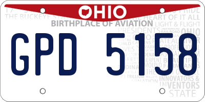 OH license plate GPD5158