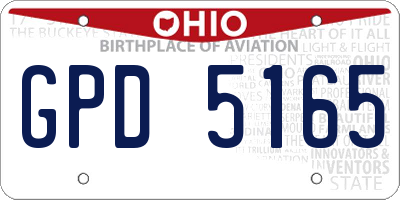 OH license plate GPD5165
