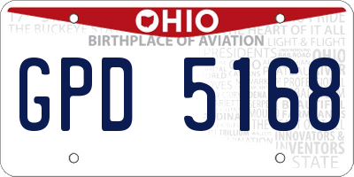 OH license plate GPD5168