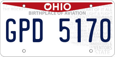 OH license plate GPD5170