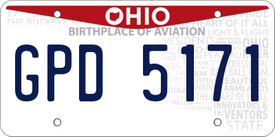 OH license plate GPD5171