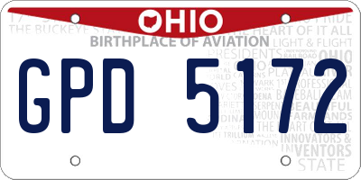 OH license plate GPD5172