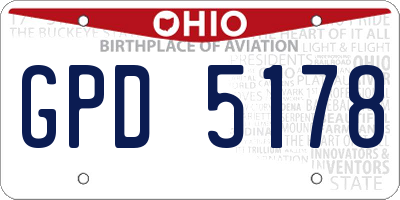 OH license plate GPD5178