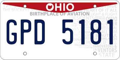 OH license plate GPD5181