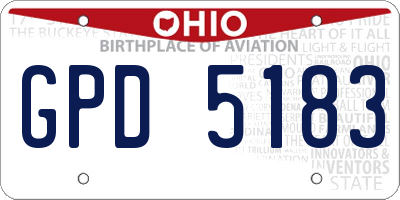 OH license plate GPD5183