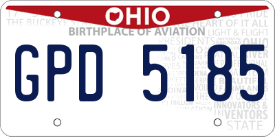 OH license plate GPD5185