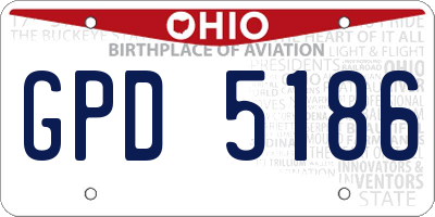 OH license plate GPD5186