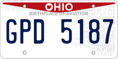 OH license plate GPD5187