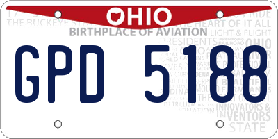 OH license plate GPD5188