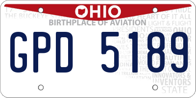 OH license plate GPD5189