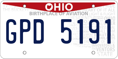 OH license plate GPD5191
