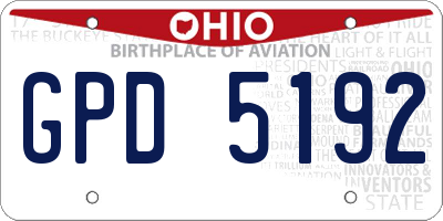 OH license plate GPD5192