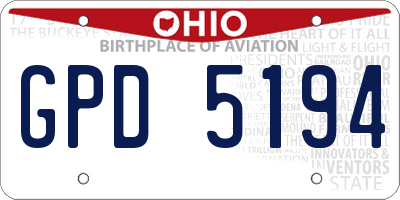 OH license plate GPD5194