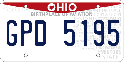 OH license plate GPD5195