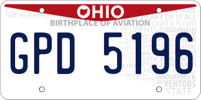 OH license plate GPD5196