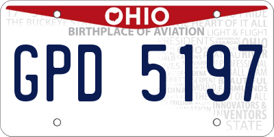 OH license plate GPD5197