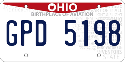 OH license plate GPD5198
