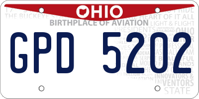 OH license plate GPD5202