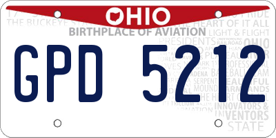 OH license plate GPD5212
