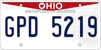 OH license plate GPD5219